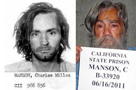 Charles Manson dawniej i dziś.