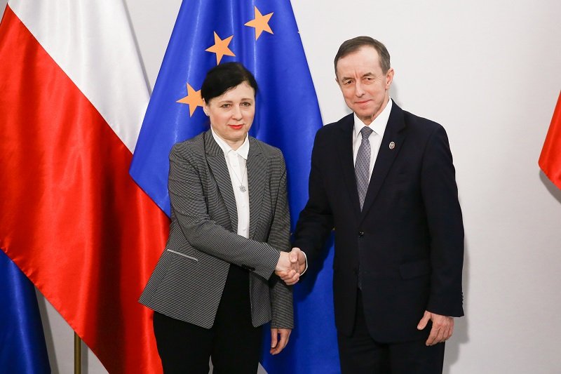 Vera Jourová przebywa z wizytą w Polsce. Spotkała się m.in. z Tomaszem Grodzkim.