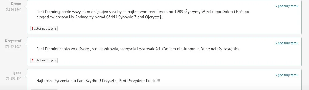 Komentarze internautów.