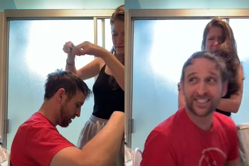 Emily Pendergast sama obcięła włosy partnerowi, ale efekt końcowy raczej nie był zadowalający.