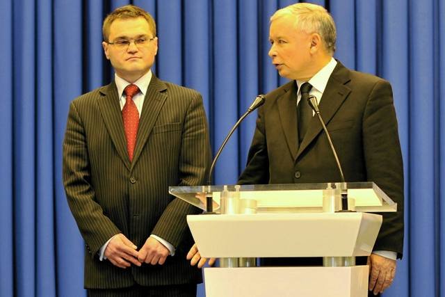 Mecenas Rafał Rogalski i prezes PiS Jarosław Kaczyński