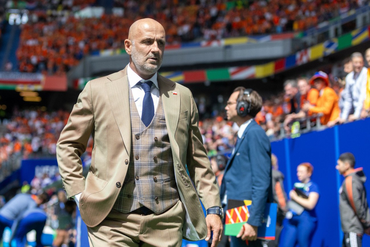 Michał Probierz na meczu Polska-Holandia.