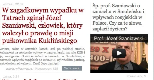 Fragment strony głównej serwisu braci Karnowskich