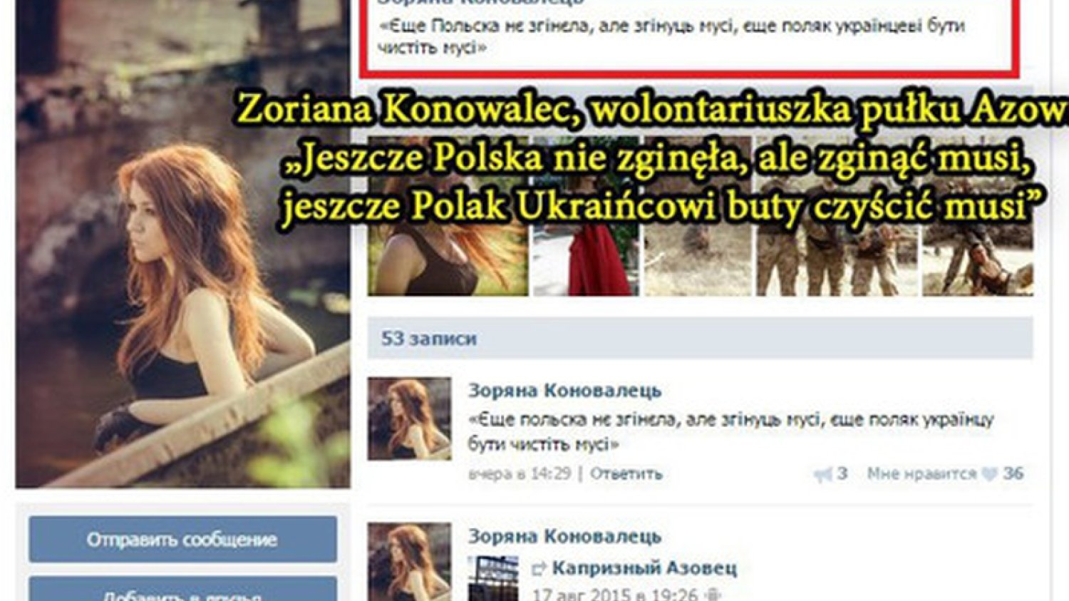 Młoda Ukrainka atakowana za antypolski wpis