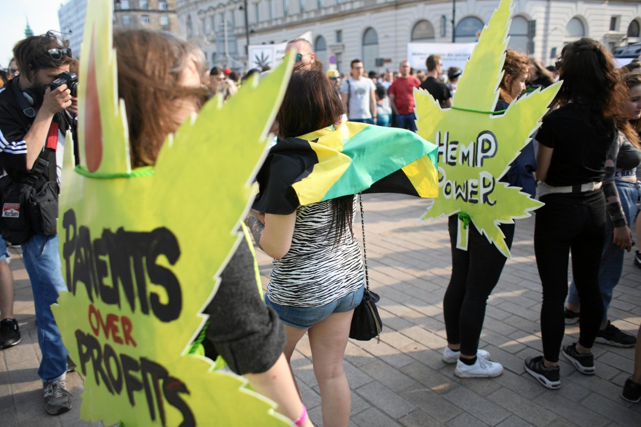 Marsz Wolnych Konopi w Warszawie.