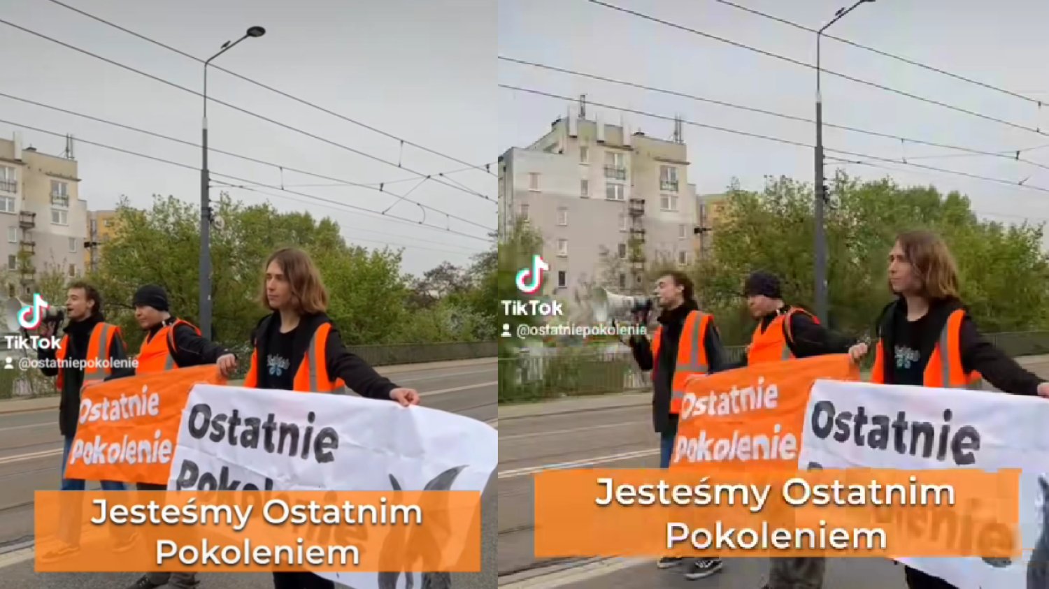 Blokada mostu w Warszawie. Aktywiści próbowali przykleić się do drogi.