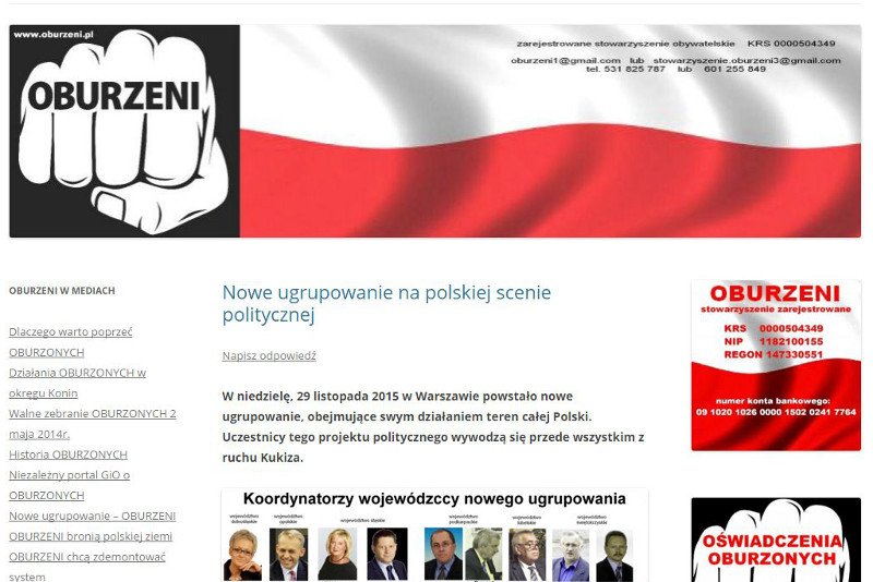 Tak się prezentuje główna strona witryny oburzonych.