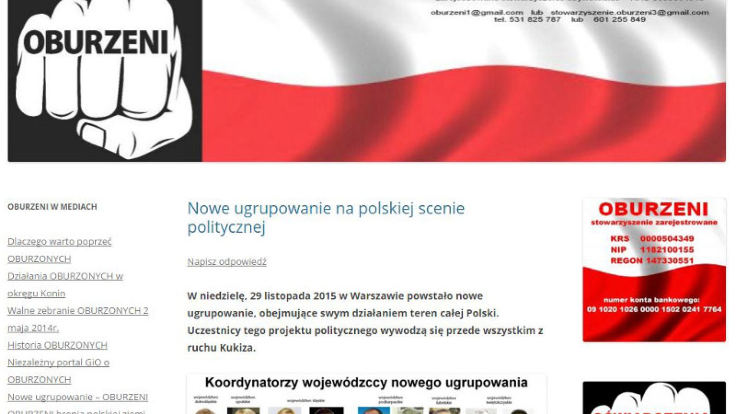 Tak się prezentuje główna strona witryny oburzonych.