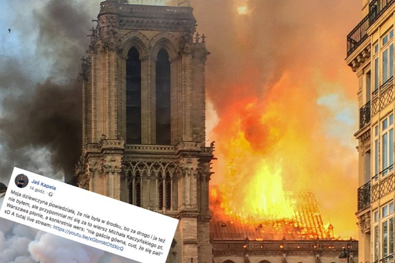 Nie tylko prawica popisała się przy okazji pożaru katedry Notre Dame.