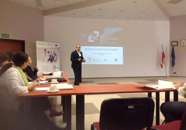 Yordan Draganchev podczas spotkania Wtorki z eksportem w Toruńskim Parku Technologicznym.