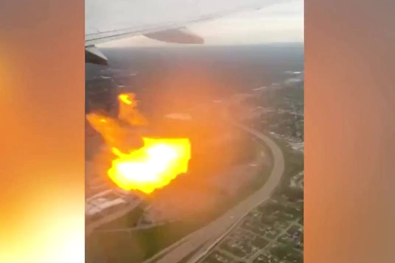 Ludzie płakali gdy silnik samolotu stanął w płomieniach. Nagranie z USA