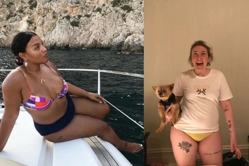 Cytatami hejterów podzieliły się m.in. aktorka Lena Dunham ( z prawej) i modelka plus size Paloma Elsesser. To cytat hejtera modelki wywołał tyle szumu