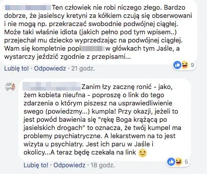 Internauci skarżą się na kierowcę z Jasła, który - ich zdaniem - prowokuje ich na drodze i fotografuje ich wykroczenia, a następnie zdjęcia wysyła do Komendy Policji.