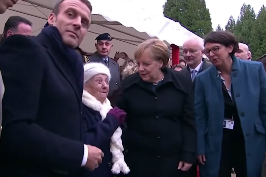 101-latka pomyliła Angelę Merkel z Brigitte Macron.