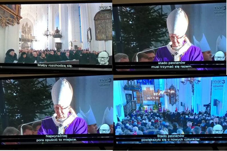 Autodeskrypcja w telewizji. Pomyłka TVP przy transmisji pogrzebu Adamowicza.