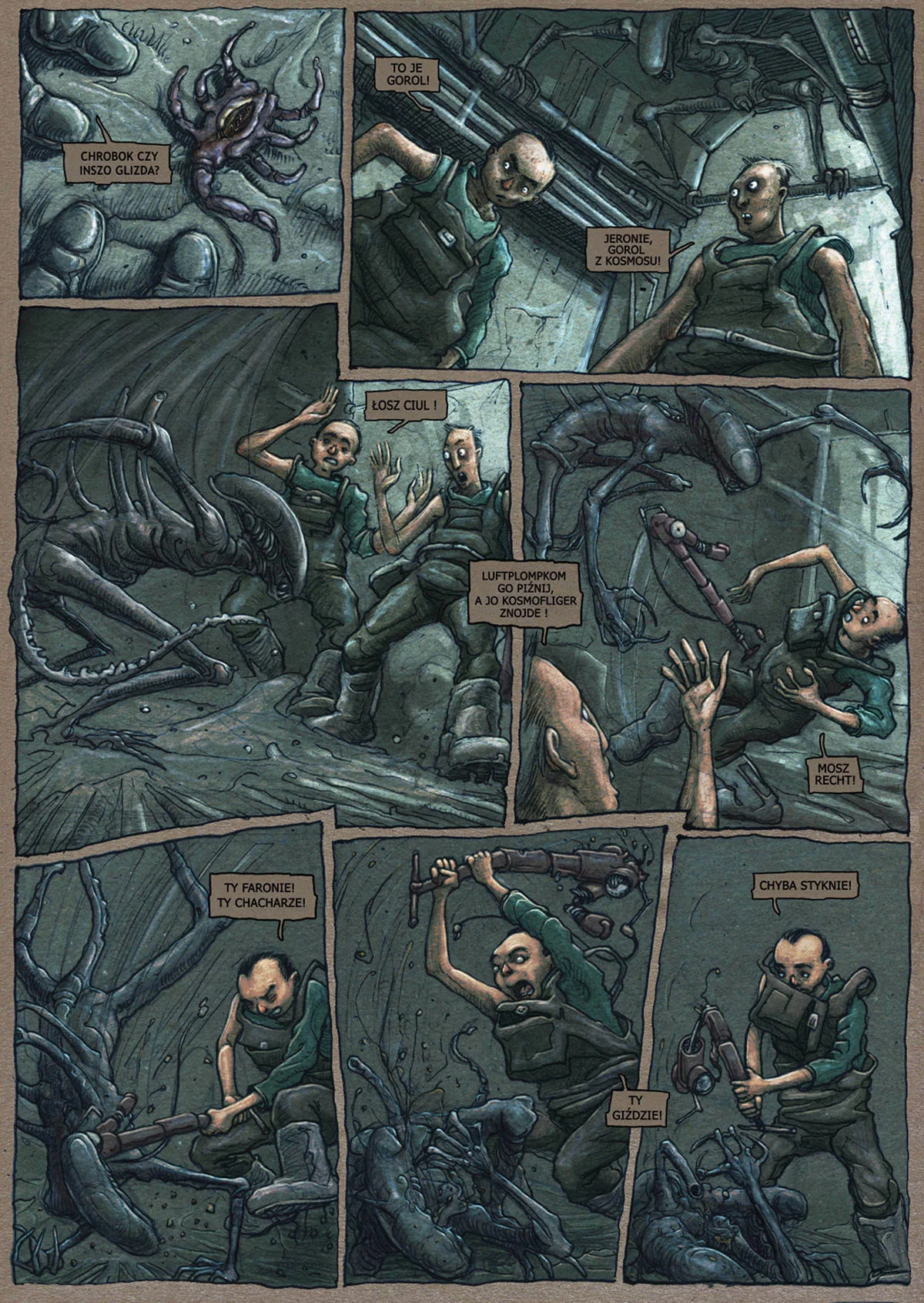 Fragment komiksu: "W kosmosie nikt nie usłyszy, jak godosz"