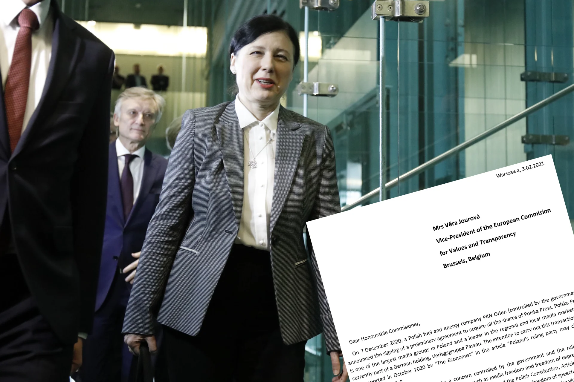 Posłowie KO skierowali list do komisarz KE Věry Jourovej o sytuacji mediów w Polsce.
