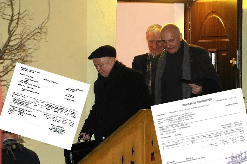 Pensjonat Zielona Owieczka. Od lewej: prezes PIS Jaroslaw Kaczynski , Piotr Naimski i Joachim Brudzinski wychodza z prywatnego spotkania z prezesem partii Fidesz Viktorem Orbanem