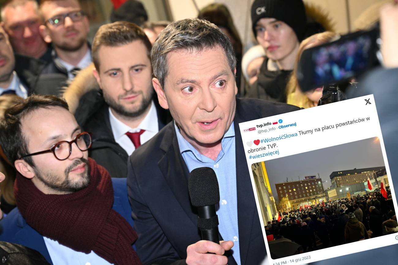 TVP informuje o tłumach na proteście. Internauci pokazali zdjęcia