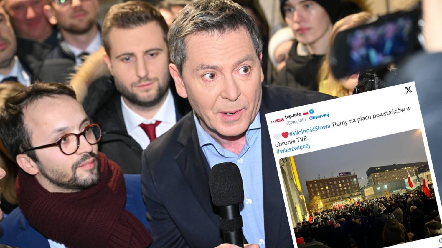 TVP informuje o tłumach na proteście. Internauci pokazali zdjęcia