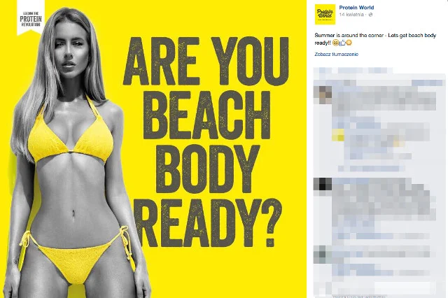 Plakaty reklamujące firmę Protein World są krytykowane między innymi za "seksistowskie przedstawienie kobiecego ciała"
