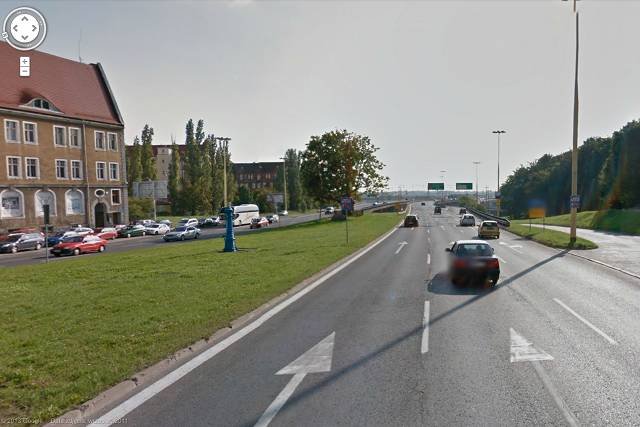 Trasa Zamkowa im. Piotra Zaremby w Szczecinie w Google Street View