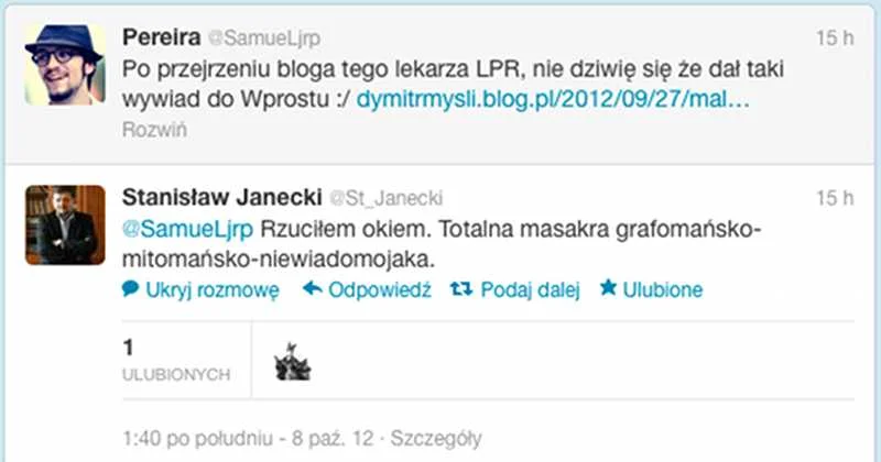 Rozmowa między Stanisławem Janeckim, byłym redaktorem naczelnym "Wprost" i Samuelem Pereirą z "Gazety Polskiej Codziennie"