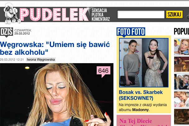 Pudelek to głównie plotki z życia gwiazd