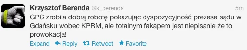 Zrzut ekranu z Twittera.