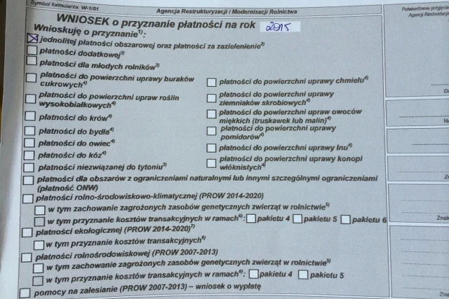 Początek wniosku o dopłaty bezpośrednie