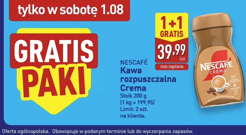 Gazetka z promocją na kawę