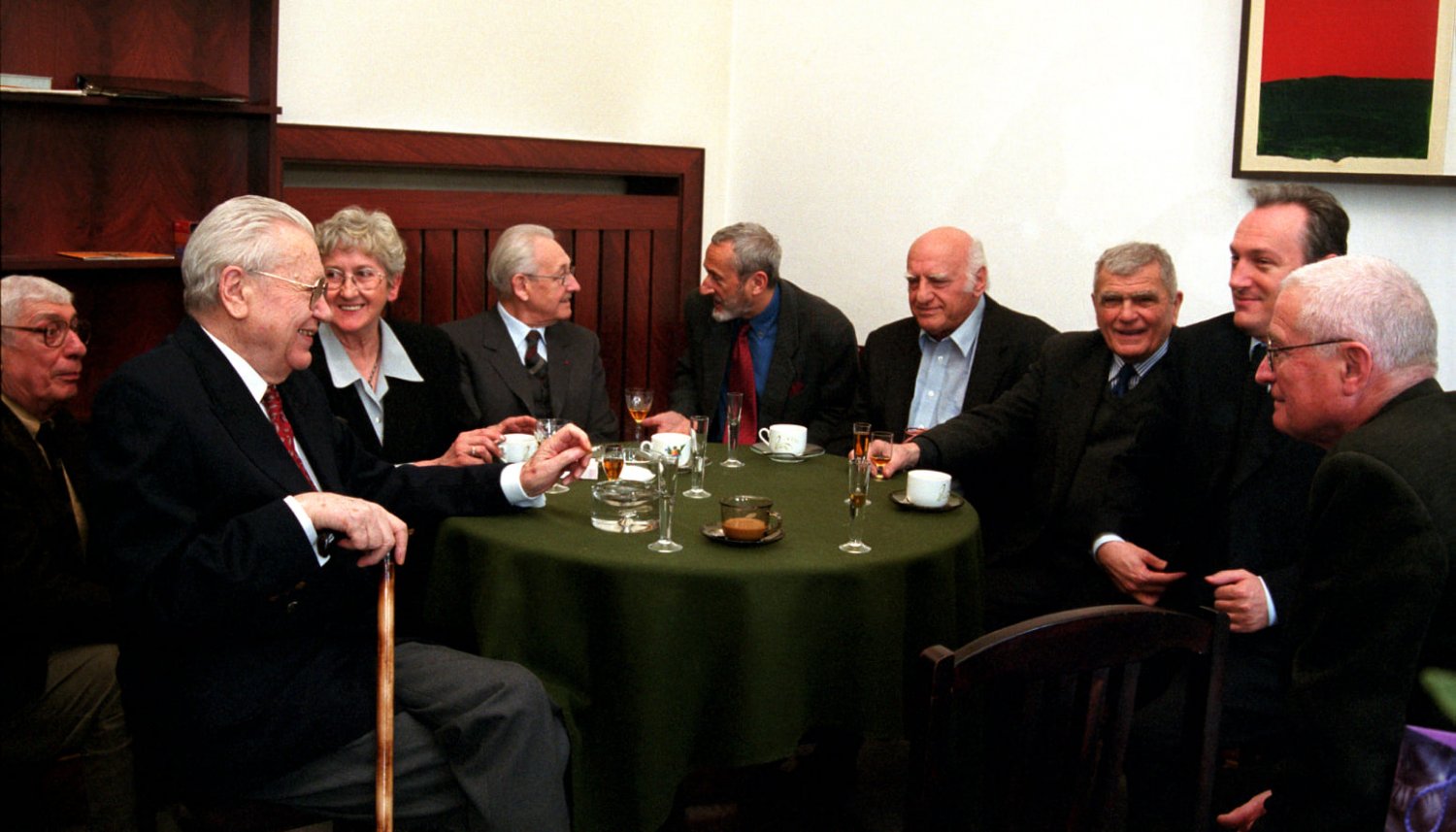 od lewej strony: Mieczysłąw Jahoda, Wojciech Has, Barbara Pec-Ślesicka, Andrzej Wajda, Marek Nowicki, Jerzy Kawalerowicz, Janusz Morgenstern, Tadeusz Ścibor-Rylski, Edward Zajicek