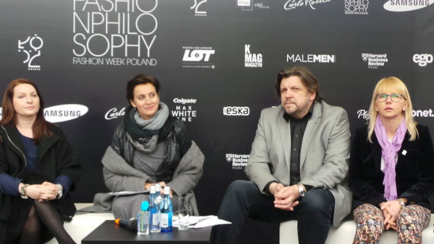 Konferencja zapowiadająca 10. edycję FashionPhilosophy Fashion Week Poland. Na zdjęciu Magda Christofi, Irmina Kubiak, Jacek Kłak oraz Monika Karolczak.