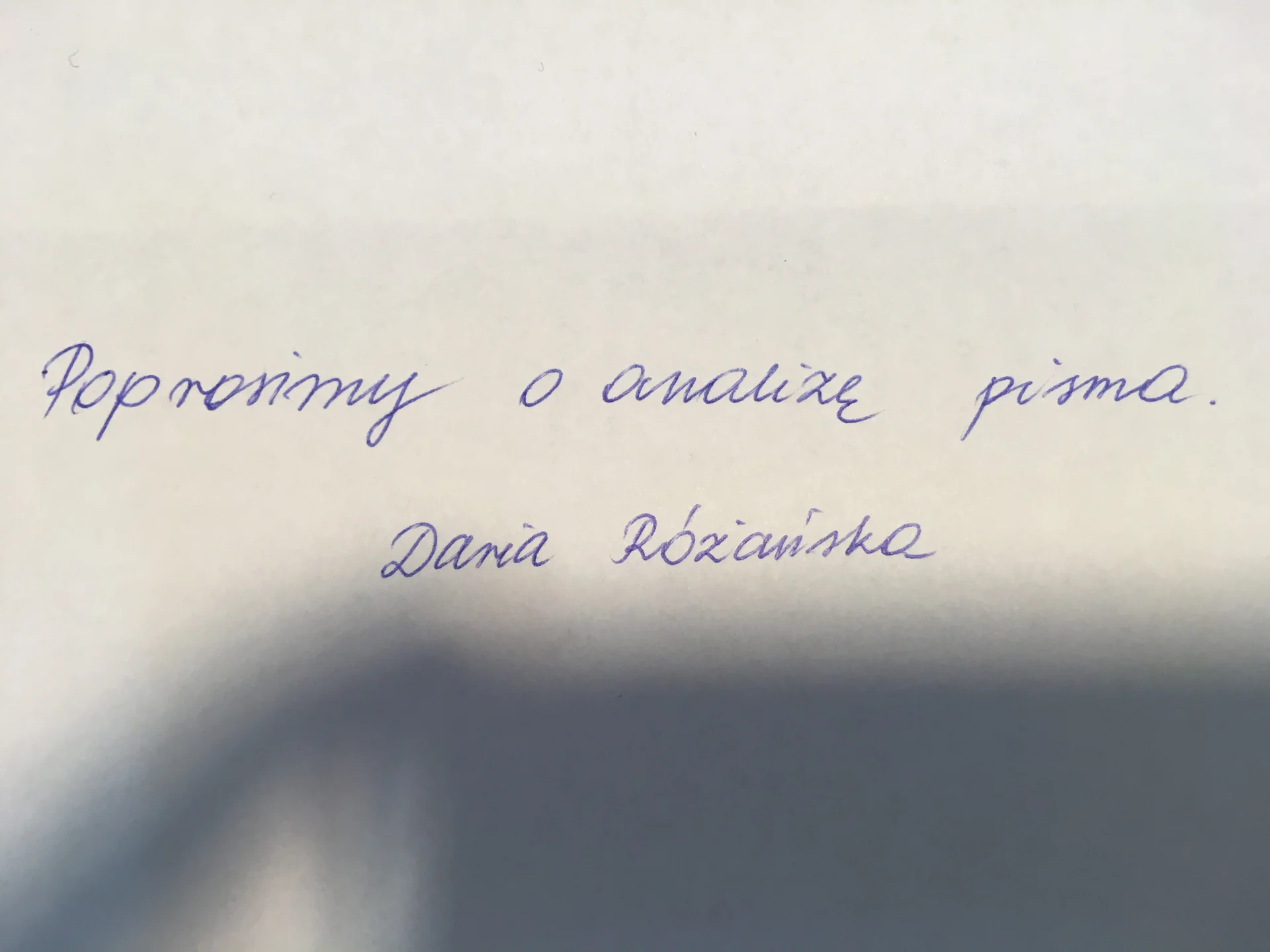 Tekst, który wysłaliśmy grafologowi.
