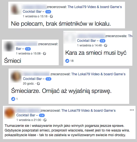 Mnóstwo internautów zaczęło wystawiać lokalowi najniższą ocenę. Pomimo znalezienia prawdziwych sprawców, markę trudno będzie odbudować
