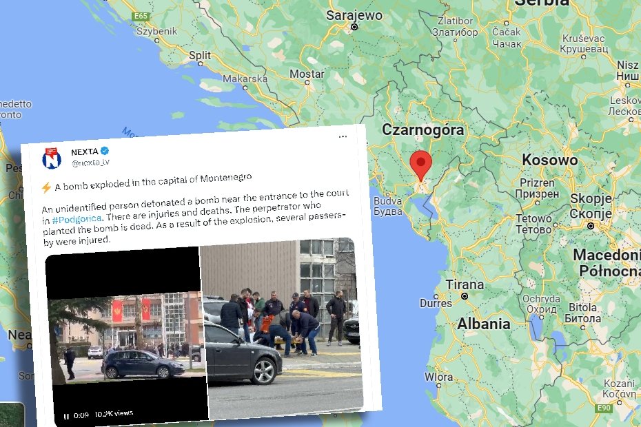 Czarnogóra. Przed wejściem do budynku sądu doszło do wybuchu