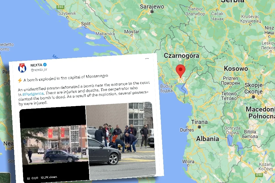Czarnogóra. Przed wejściem do budynku sądu doszło do wybuchu