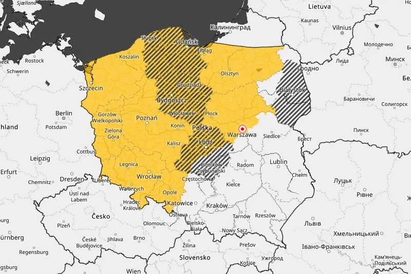 Mapa ostrzeżeń IMGW.