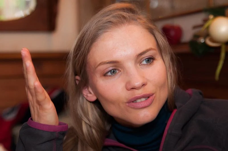 Kinga Baranowska w trakcie wywiadu.