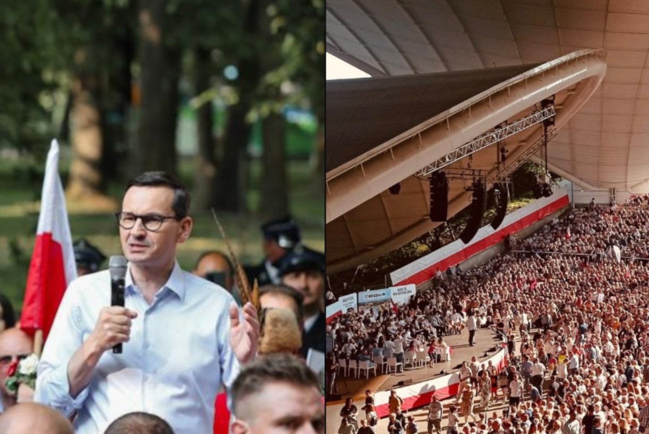 Internauci porównują frekwencje podczas wieców wyborczych Tuska i Morawieckiego