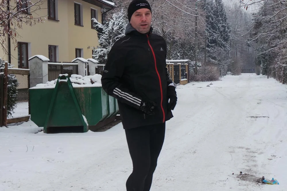 Tomasz Lis w Konstancinie podczas treningu
