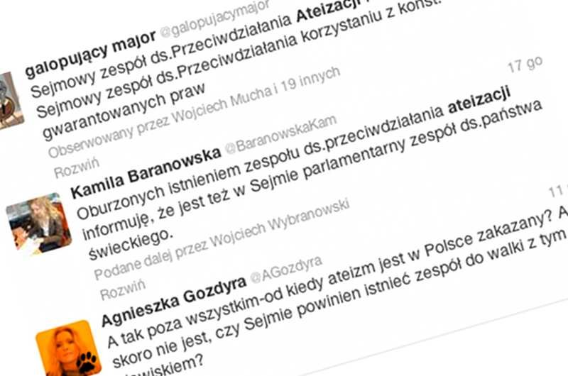 Internauci podzielili się w sprawie Sejmowego Zespołu ds. Ateizacji Polski, który wnioskował do KRRiT o ukaranie TVP 2 za emisję programu kabaretowego z udziałem m.in. Abelarda Gizy