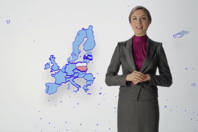 Według urzędniczych kryteriów wiceprezes PAIIZ nie musi nawet mówić pięknie po angielsku jak ta pani. Kadr z filmu promującego polskę za granicą