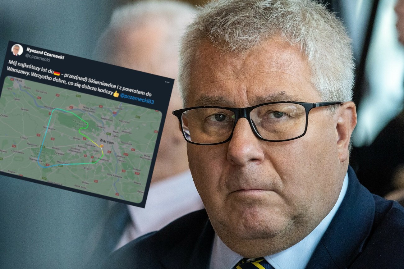 Samolot, którym leciał Ryszard Czarnecki musiał awaryjnie lądować.