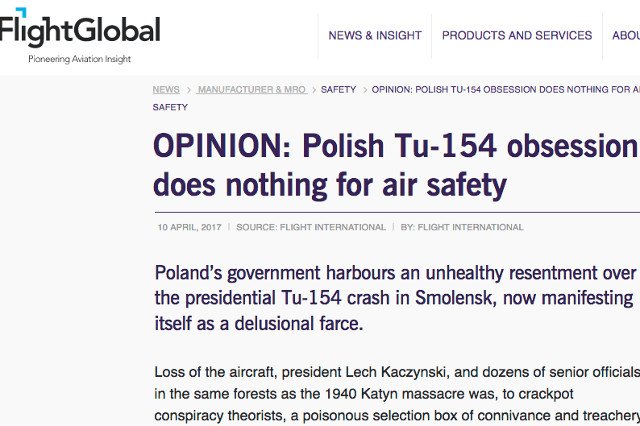 Popularna strona lotnicza o rewelacjach komisji smoleńskiej.
