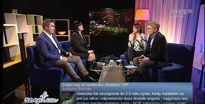 Jeden z wpisów pojawiających się na ekranie w trakcie emisji "Szeptem".