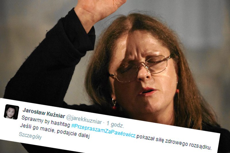 Jarosław Kuźniar proponuje na Twitterze akcję #PrzepraszamZaPawłowicz.