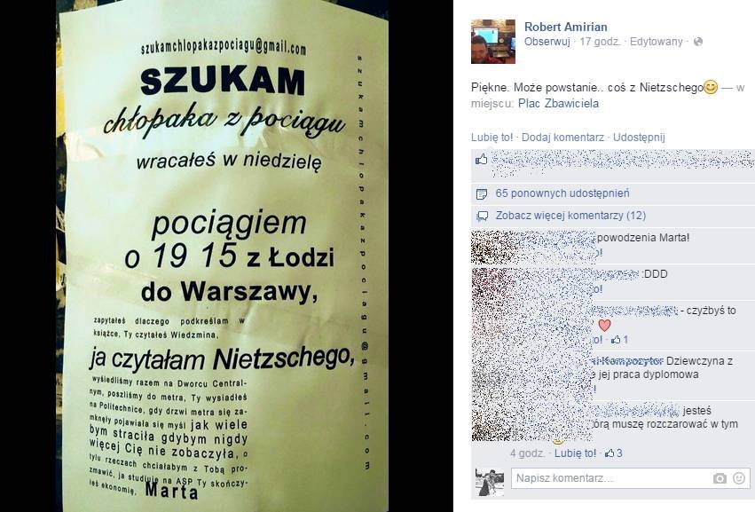 Ogłoszenie Marty - zakochanej z Warszawy