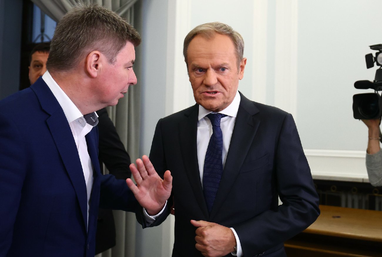 TVP pokazała konferencję Donalda Tuska i reszty liderów.