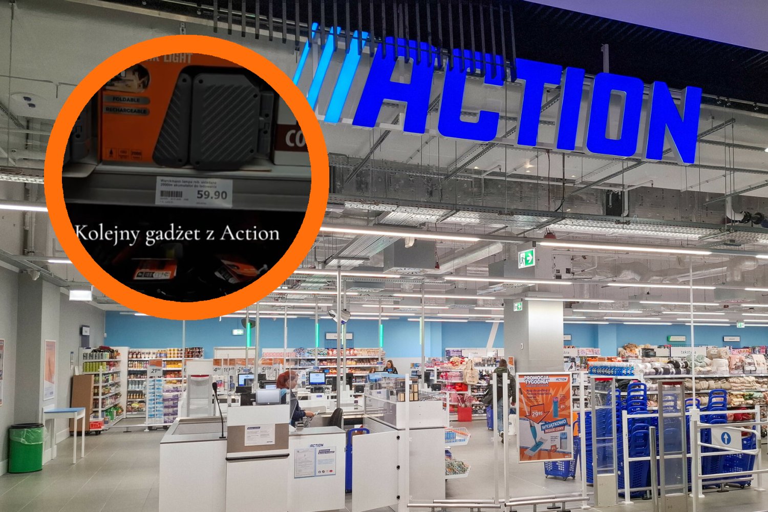 LED-owa lampa robocza Werckmann z Action za 60 zł. Jak mocno świeci i na jak długo starcza?